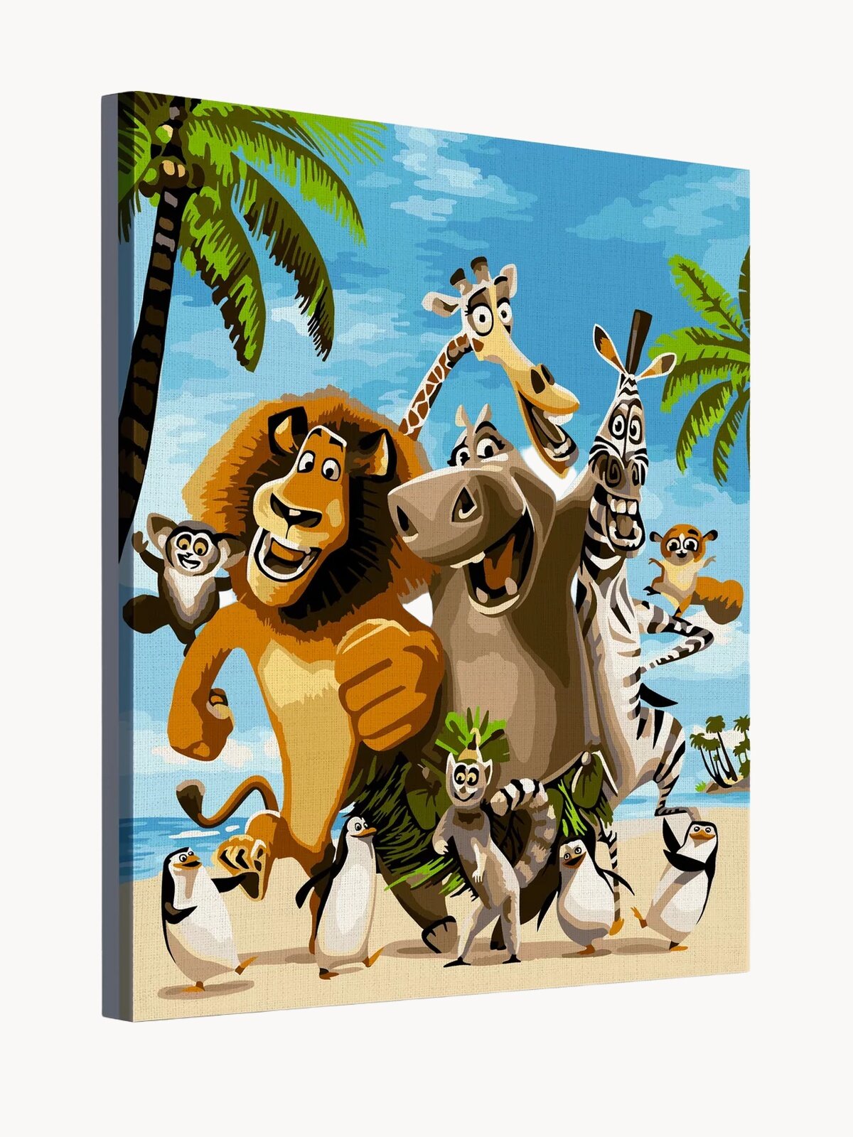 Картина по номерам на холсте с подрамником 40х50 см Мадагаскар Алекс Марти