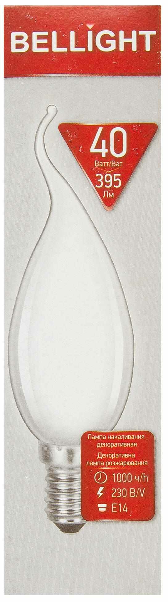 Лампа накаливания Bellight свеча на ветру E14 40 Вт свет тёплый белый - фото №2