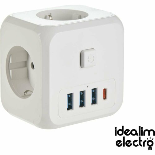 Куб idealim Cube-3r-3usb-1typeC-white 3257₽