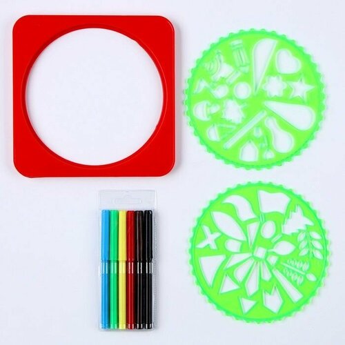 Трафареты Растения набор 2 шт 6 шт фломастеров 639₽