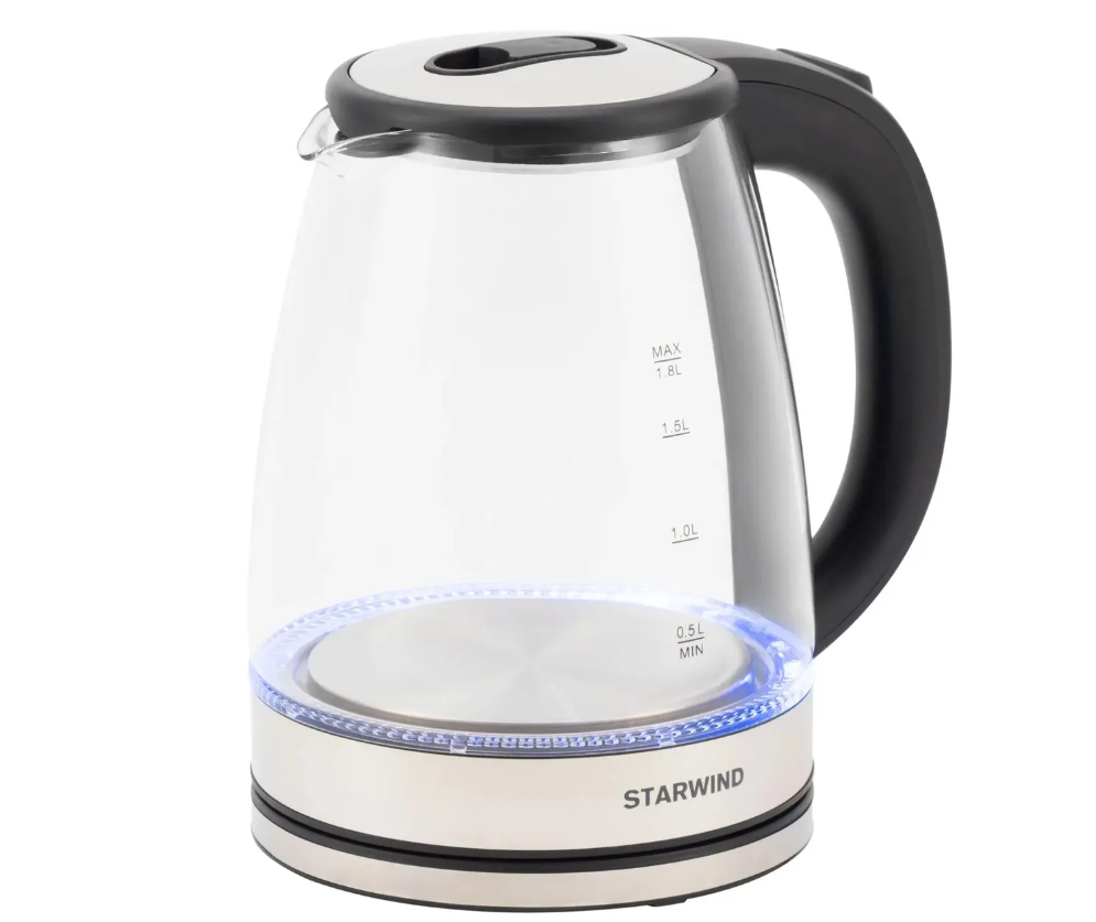 фото Чайник Starwind SKG4777 1.8л. 2000Вт черный/прозрачный (стекло) (25)