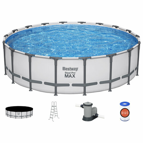 фильтр cofra для бассейна тип a Bestway Бассейн каркасный Steel Pro Max, 549х132 см, фильтр-насос, лестница, тент, 561FJ