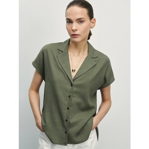 Рубашка Zarina, размер XL (RU 50)/170, темно-зеленый шорты zarina размер xl ru 50 170 темно зеленый