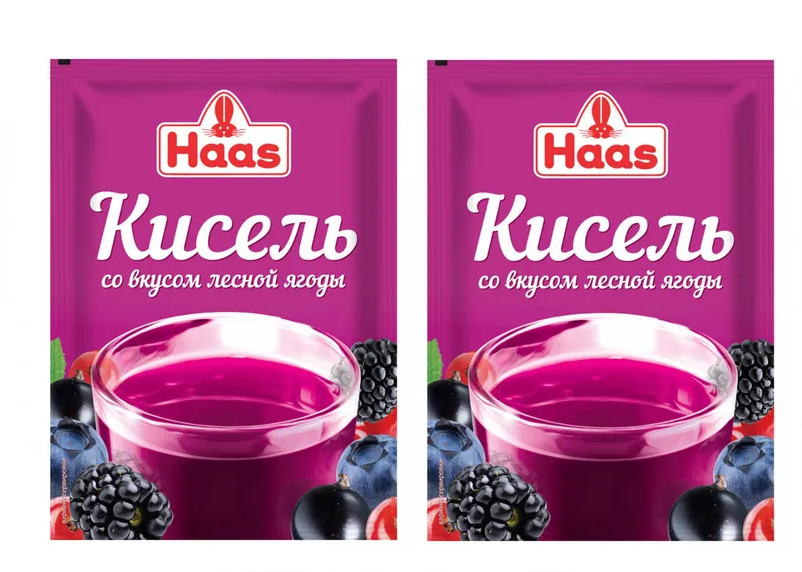 Кисель HAAS лесная ягода, 75 г 2 пакетика