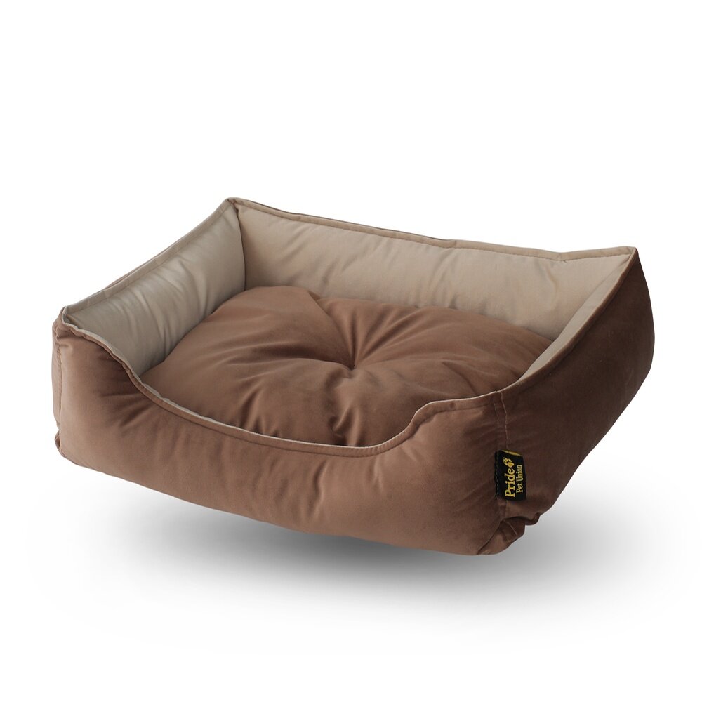 Картинки Лежанка для кошек и собак Pride "ВЕЛЮР" прямоугольная, цвет бежевый 60х50 см