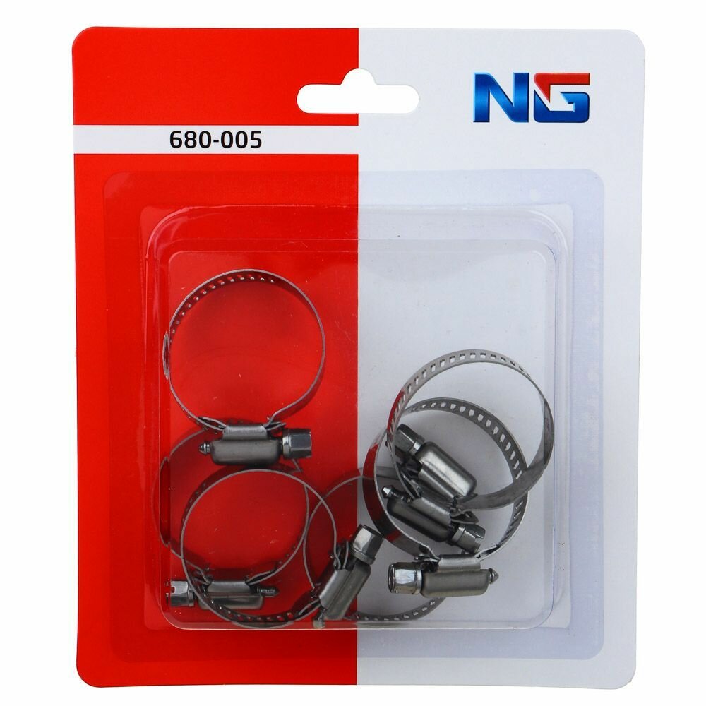 фото Хомут червячный металлический 21-38 мм 6 шт