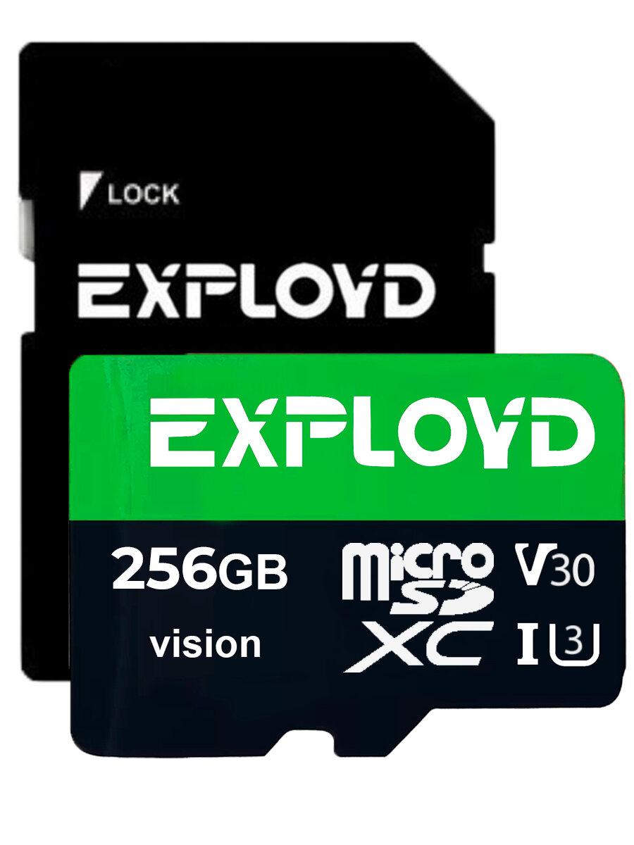 Карта памяти microSD 256 ГБ Exployd Class 10 Vision EX256GCSDXC10-U3-V30