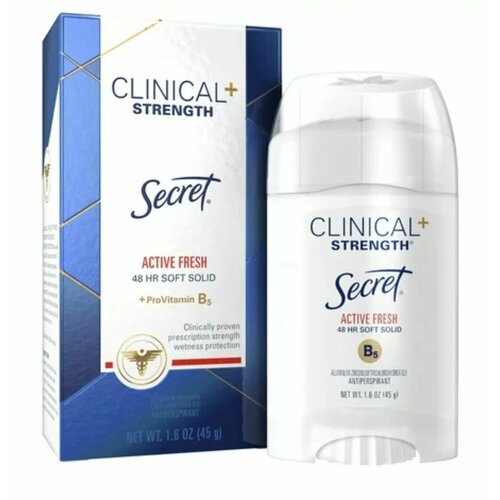 Дезодорант-антиперспирант Secret Clinical + Strength Active Fresh Soft Solid на 48 часов кремовый