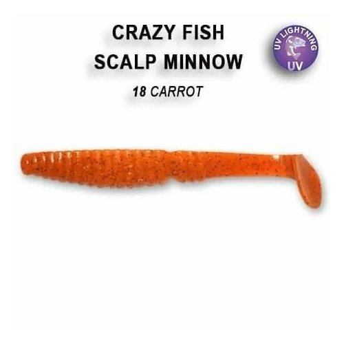 Силиконовая приманка Crazy Fish Scalp minnow 3.2 7-80-18-6, Кальмар, 5 шт. силиконовая приманка мягкая съедобная crazy fish scalp minnow 3 2 80 мм 7 80 м52 6 5 шт