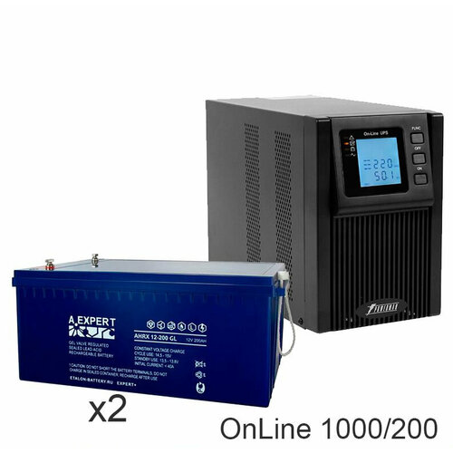 ИБП POWERMAN ONLINE 1000 Plus + ETALON AHRX 12-200 GL