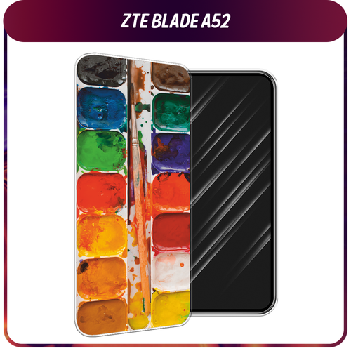 Силиконовый чехол на ZTE Blade A52 / ЗТЕ Блэйд А52 Акварель