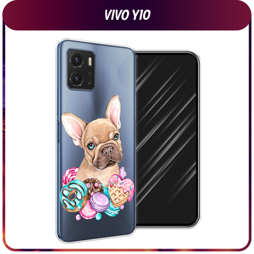 Силиконовый чехол на Vivo Y10 / Виво Y10 Бульдог и сладости, прозрачный силиконовый чехол на vivo y10 виво y10 шоколадка