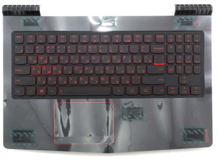 Клавиатура для ноутбука Lenovo PC5Y-RU PC5YB-RU черная c черным топкейсом с подсветкой