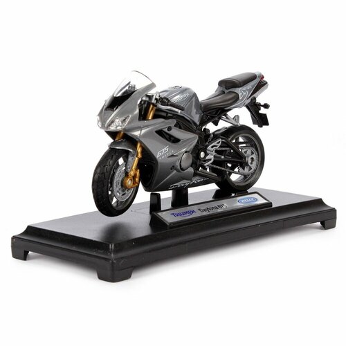 Мотоцикл Kinsmart Triumph Daytona 675, инерционный, металл, масштаб 1:18, в коробке (12822PW)