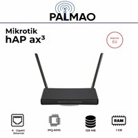 Роутер WiFi 6 AX Mikrotik hAP ax3 (C53UiG+5HPaxD2HPaxD) 2 и 5 ГГц с USB для 4G