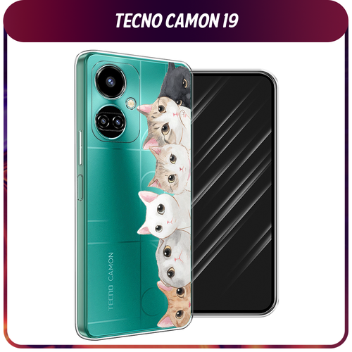 Силиконовый чехол на Tecno Camon 19/19 Pro 4G / Текно Камон 19/19 Про 4G Котики, прозрачный силиконовый чехол на tecno camon 19 19 pro 4g текно камон 19 19 про 4g котики прозрачный