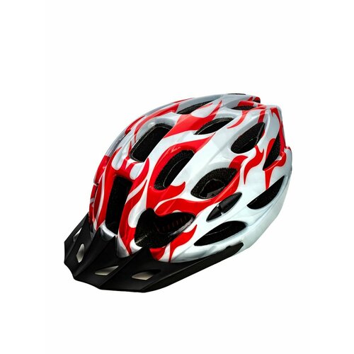 Защитный велосипедный шлем FSD-HL003 (in-mold) L (54-61 см) красно-белый
