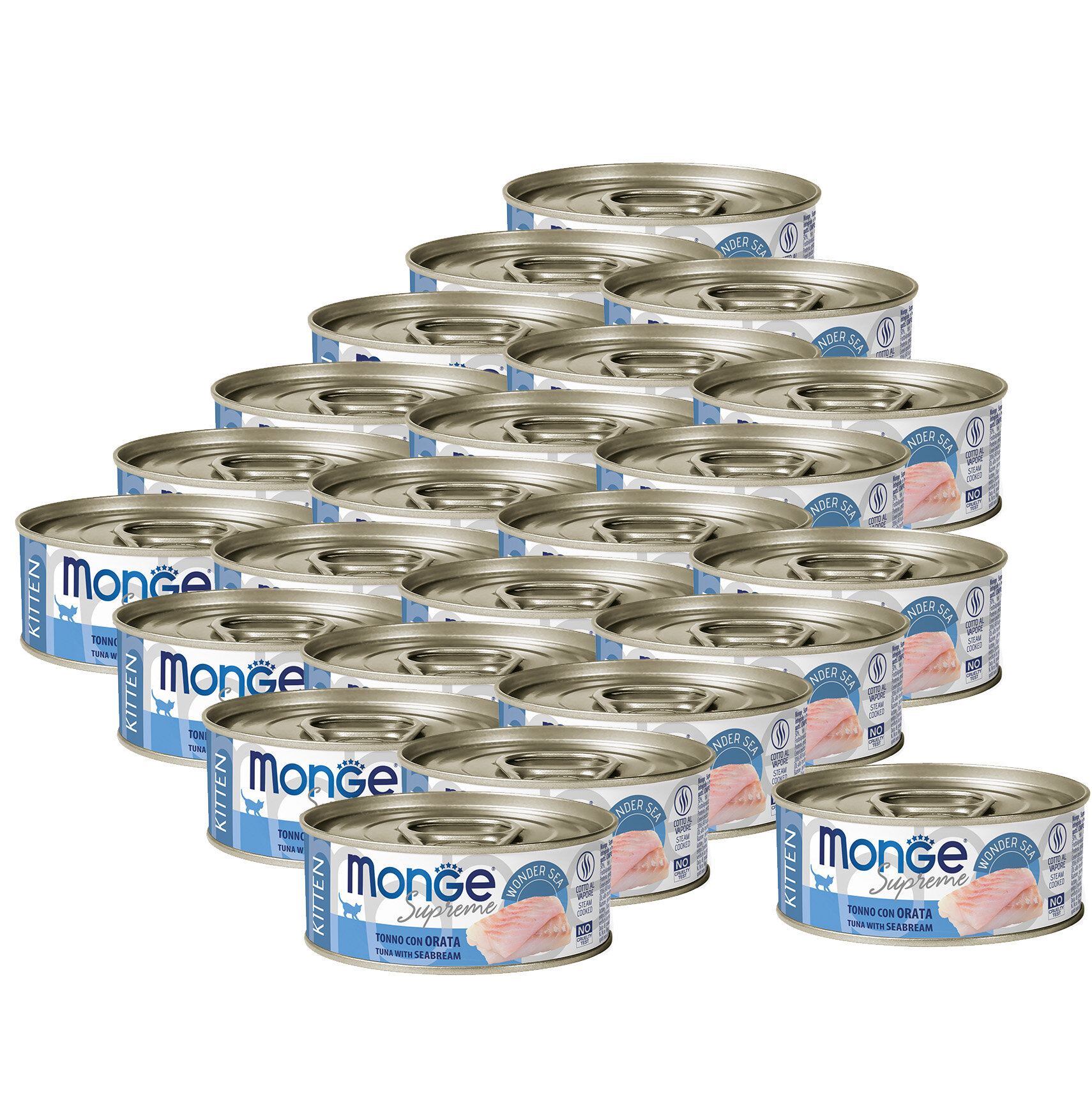 Влажный корм Monge Supreme kitten для котят из тунца с дорадо, консервы 80 г х 24 шт.