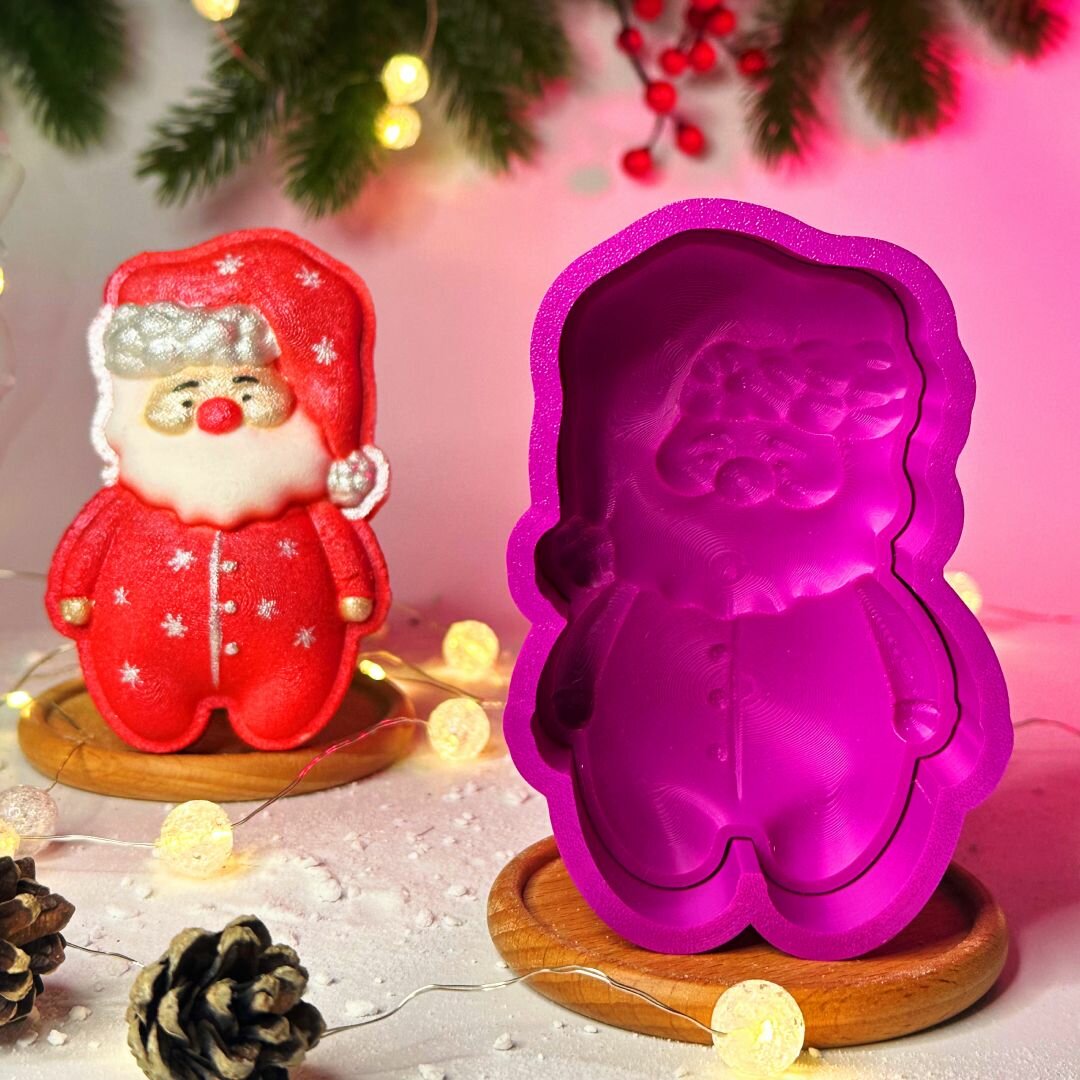 Новогодняя 3D форма для бомбочек Санта