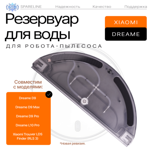Резервуар воды комплектующие для робота пылесоса Xiaomi Trouver LDS Finder Dreame D9 Dreame D9 Max Dreame D9 Pro Dreame L10 Pro 2601₽
