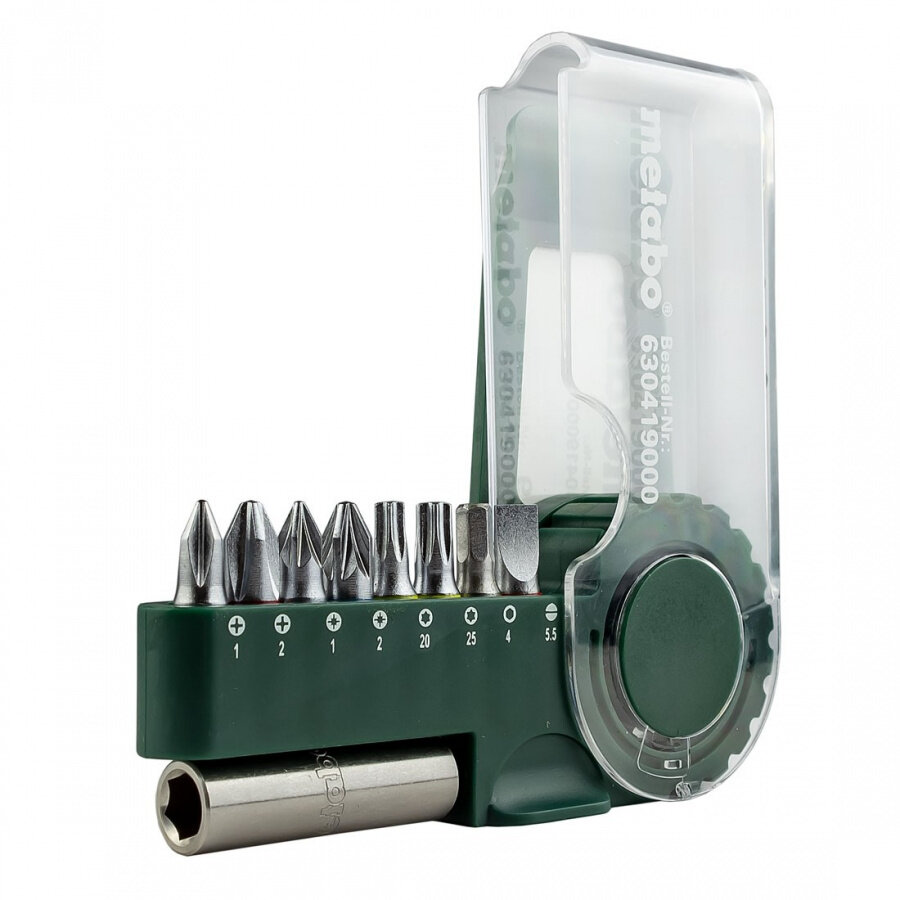 Набор бит Metabo 630419000 9 шт в кейсе сталь односторонние длина 20мм