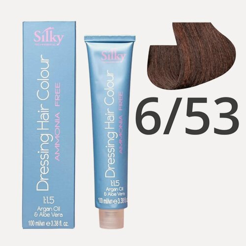 Изображение товара Краска для волос безаммиачная Silky Dressing Haircolor 6.53 Темный русый Какао, 100 мл