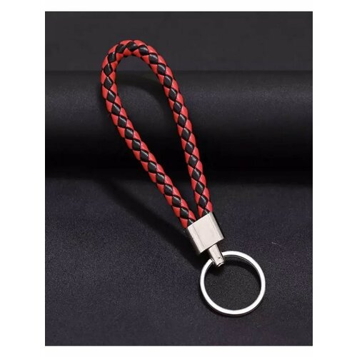 Брелок PUBG, плетеная фактура, черно-красный