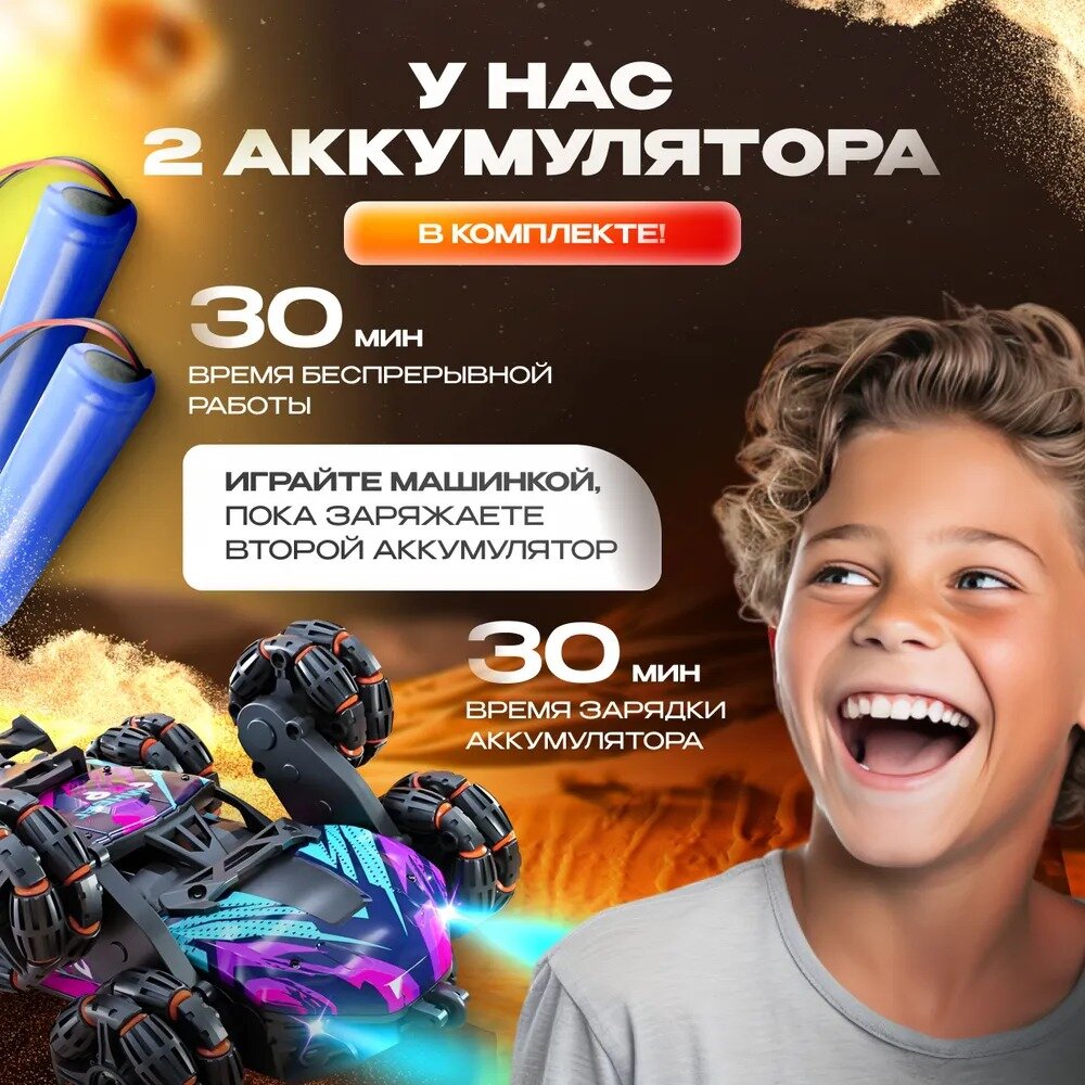 Радиоуправляемая машинка VividoToys на пульте управления, перевертыш, дрифт — фото 1