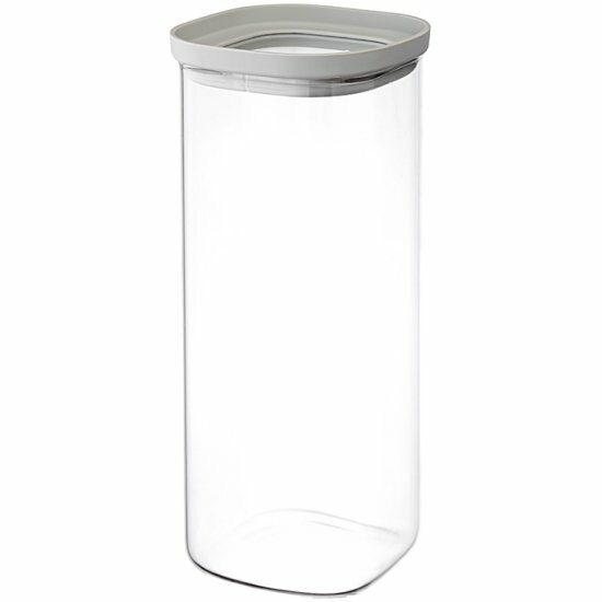 Банка Smart Solutions для хранения стеклянная с крышкой 2 л светло-серая (SS0000235)