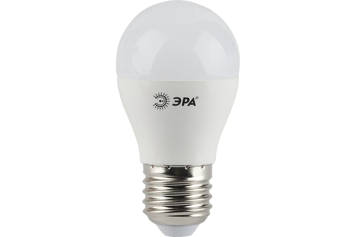Светодиодная лампа ЭРА LED P45-5W-827-E27 шар теплый Б0028486