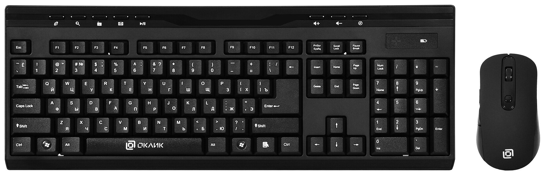 Комплект клавиатура + мышь OKLICK 280 M, black