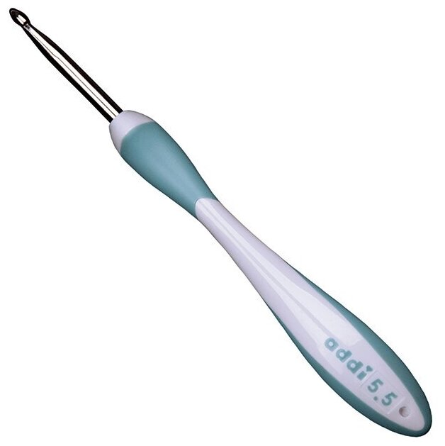 Крючок, вязальный с эргономичной пластиковой ручкой addiSwing Maxi, N5,5, 17 см