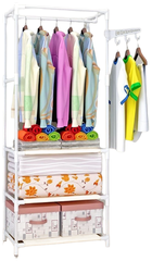 Напольная вешалка-стойка GEEK LIFE, вешалка для хранения вещей (одежды) 170х35х55 см, белый