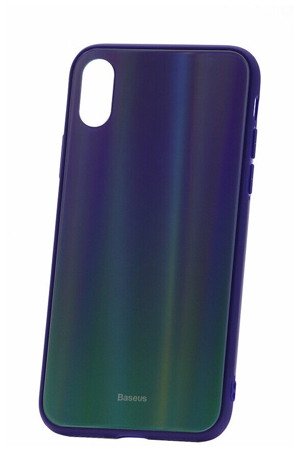 Чехол на Айфон X Baseus Laser Luster Blue/Green