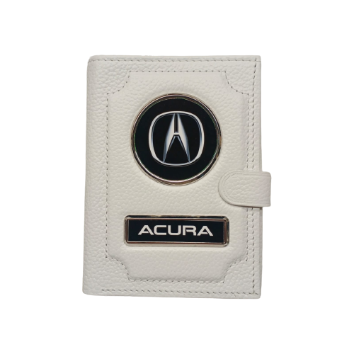 Обложка для автодокументов и паспорта Acura (акура) кожаная флотер 4 в 1