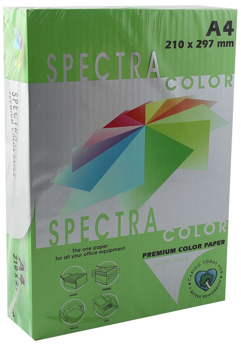 Бумага цветная А4 80г/м2 500л Spectra Color зеленый