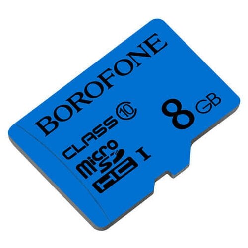 Карта памяти microSDHC BOROFONE I, 8GB, синий карта памяти microsdhc borofone i 8gb синий