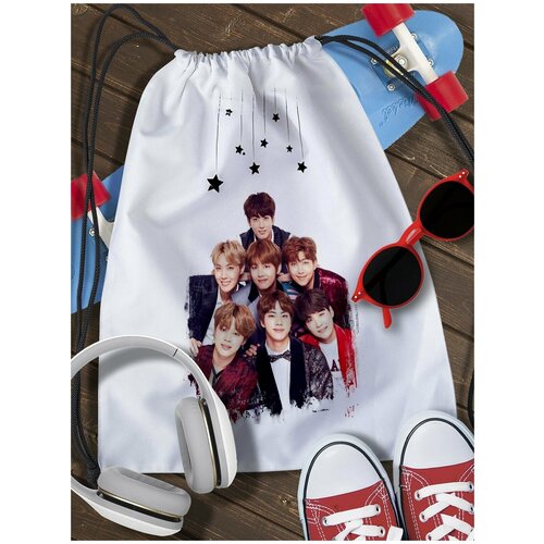 kpop bangtan boys the best smallcard postcard randomcard lomocard k pop jk v jin fan favorites new korea group thank you card Мешок для сменной обуви BTS - 3035