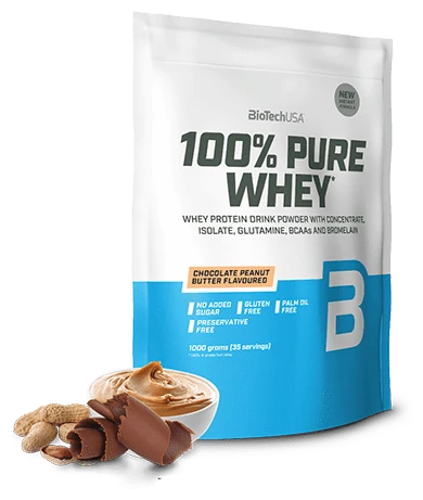 Протеин сывороточный BioTech USA 100% Pure Whey (1000 г) Шоколад-Арахисовое масло
