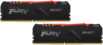 Оперативная память Kingston DDR4 16Gb (2x8Gb) 3200 MHz pc-25600 FURY Beast Black RGB (KF432C16BBAK2/16)