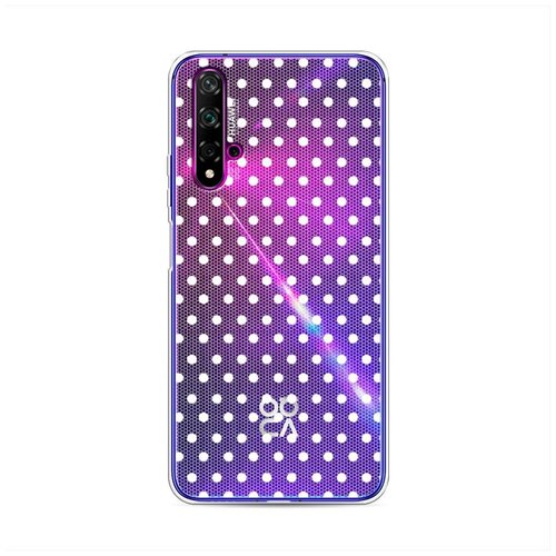 фото Силиконовый чехол "сетка в горох белая" на huawei nova 5t / хуавей нова 5т case place