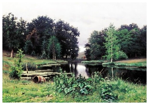 Репродукция на холсте Пруд (Pond) №9 Волков Ефим 43см. x 30см.