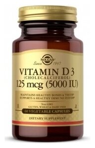 Фото Vitamin D-3 (Cholecalciferol) 5000 IU 60 капсул