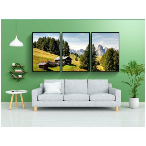 фото Набор модулных постеров для интерьера "хижины, доломиты, южный тироль" 60x90 см. в тубусе, без рамки lotsprints
