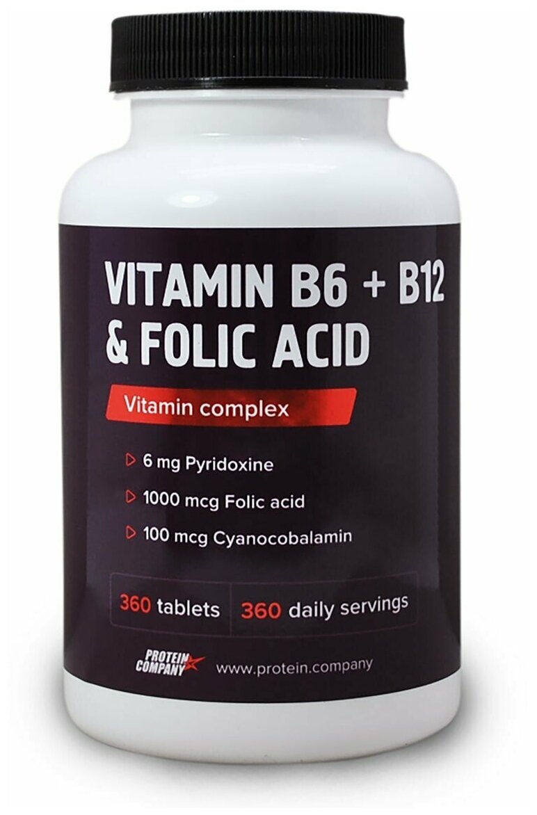 Vitamin B6 + B12 & Folic Acid Витамины B6+B12+B9, 250 мл, 100 г, 360 шт., лимон