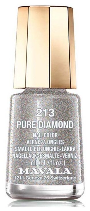 Mavala Лак для ногтей Nail Color Glitter, 5 мл, 213 Pure Diamond