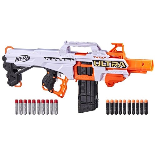 Набор игровой бластер Nerf Ультра Дельта Селект F0959ZR, 68.5 см, белый/оранжевый/черный hasbro стрелы нёрф ультра соник 20 штук