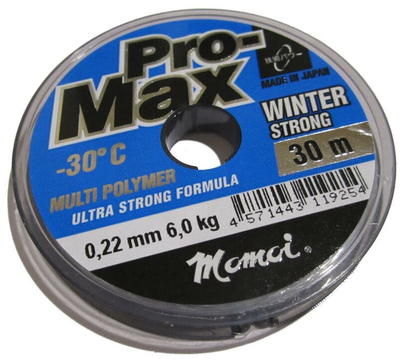 Леска Momoi Pro-Max Winter Strong 0,22мм 30м прозрачная