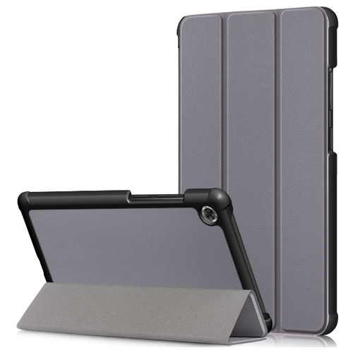Чехол-обложка MyPads для Lenovo Tab M7 TB-7305i/x тонкий умный кожаный на пластиковой основе с трансформацией в подставку серый