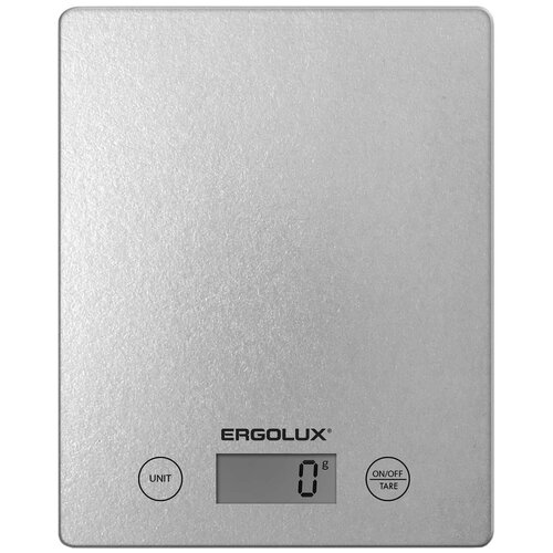 напольные весы ergolux elx sb02 c03 серые металлик до 180 кг Весы кухонные Ergolux ERGOLUX ELX-SK02-С03 серые металлик (весы кухонны